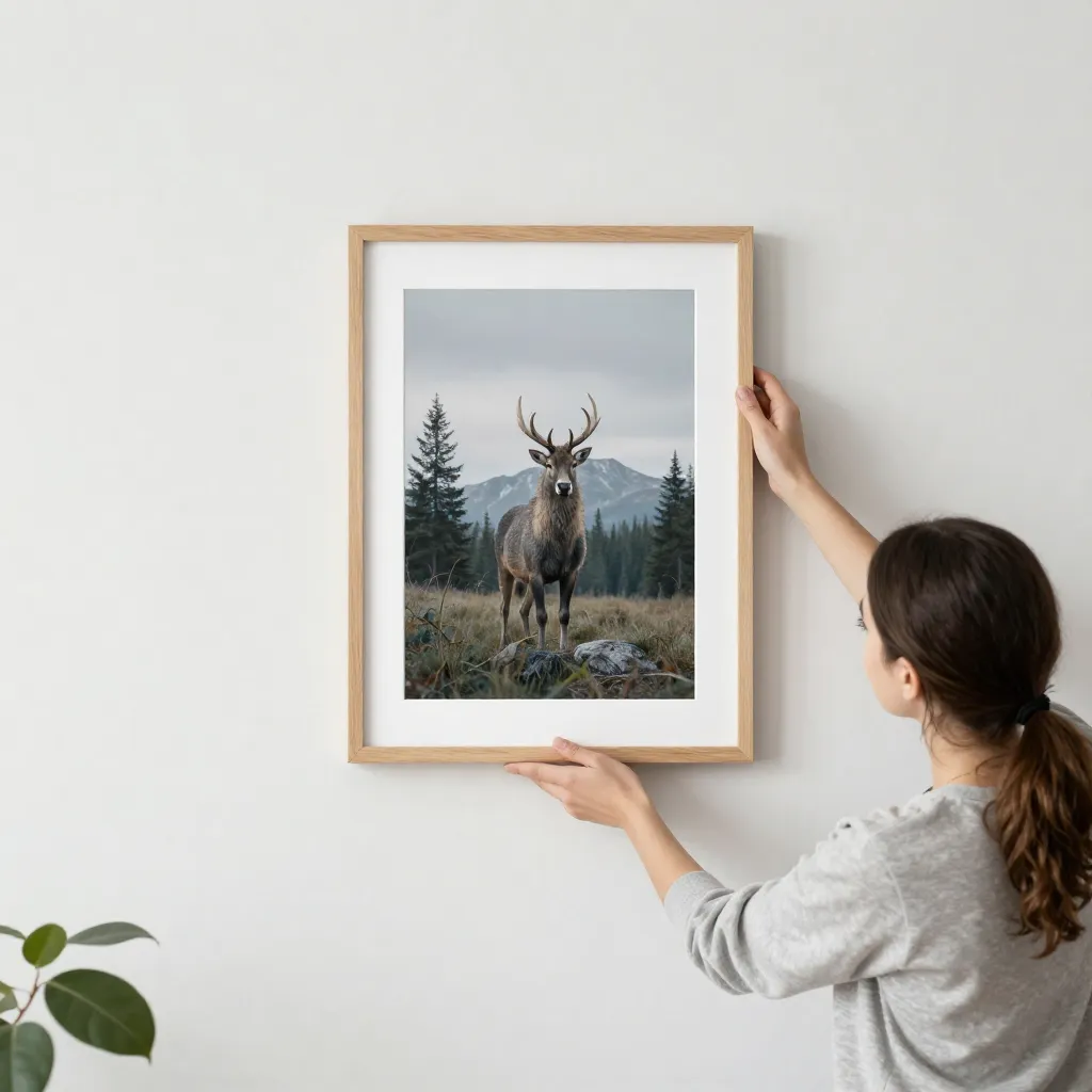 Elk crossing stream illustration