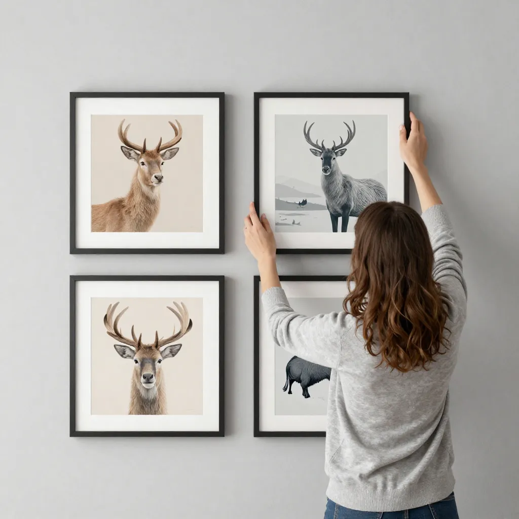 Elk in mist illustration